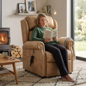 Canterbury Riser Recliner Chair Brown Person Sitting Reading
