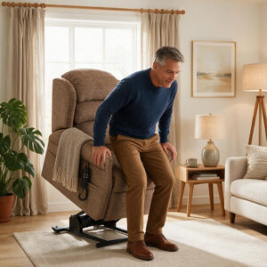 Oxford Recliner Chair Man Getting Up